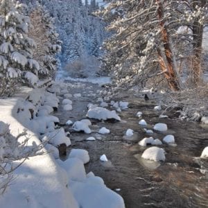 river running in winter