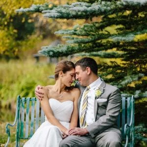 couple during outdoor wedding