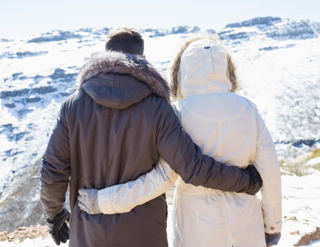 Couple enjoying winter