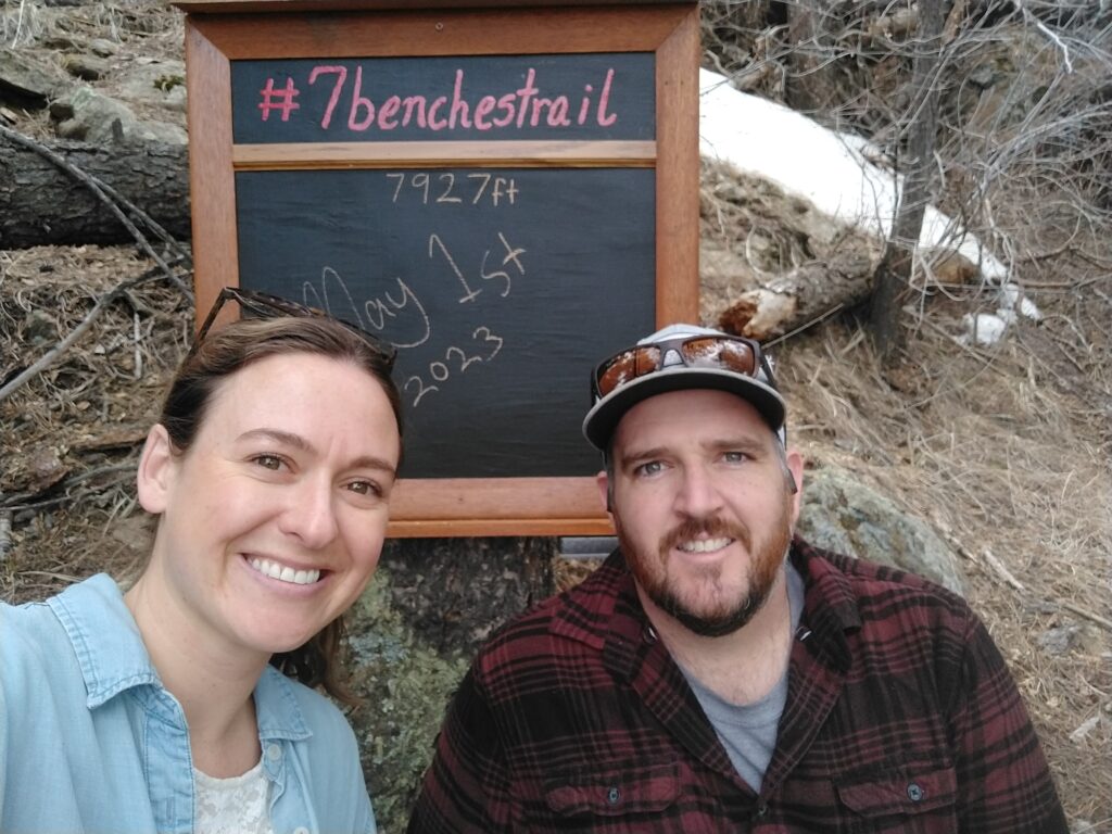 Anniversary Celebration at Romantic Riversong Inn, couple on 7 Benches Trail