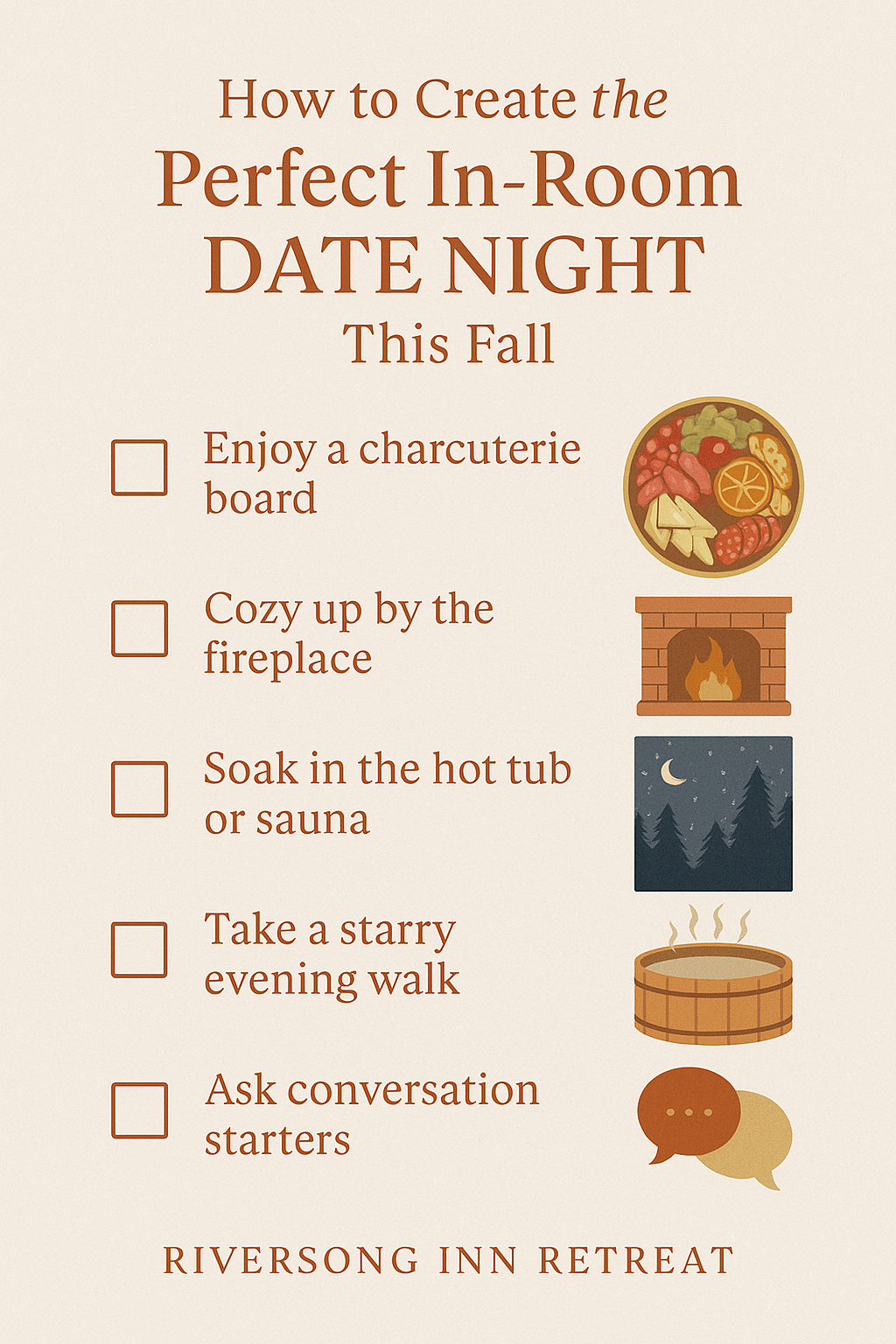 In Room Date Night at Riversong Inn